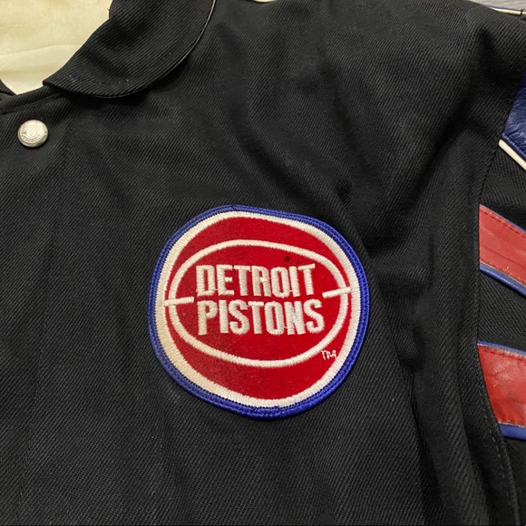 JEFF HAMILTON DETROIT PISTONS LEATHER JACKET LARGE - Picture 3 of 14
